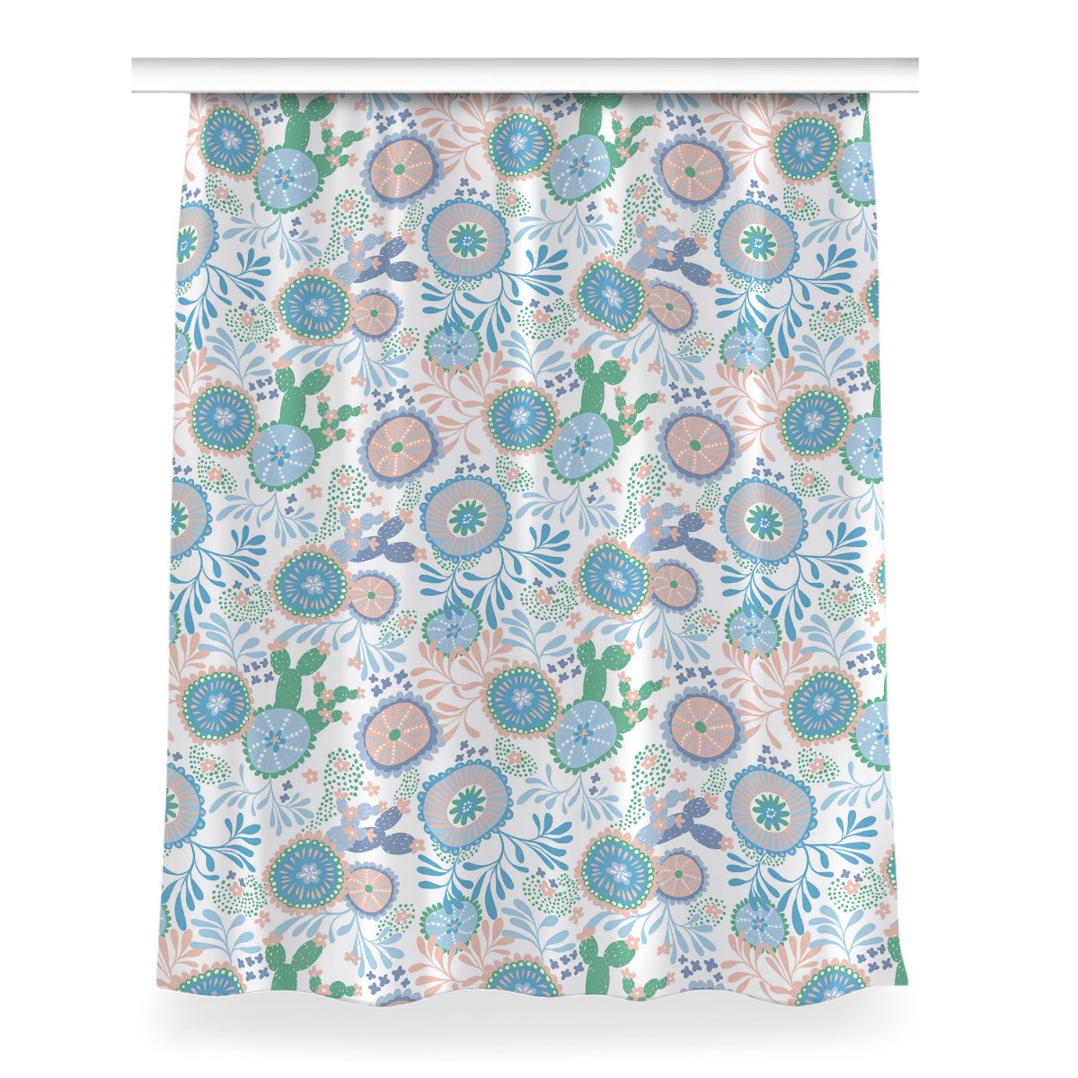 Zasłona z grafiką kolory Kwiaty vintage 150x200 cm, Fabricsy
