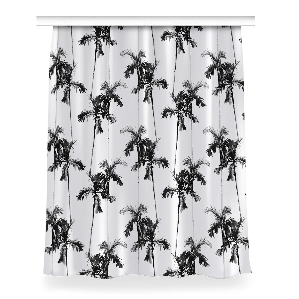 Zasłona wzór Czarno białe palmy do pokoju 150x200, Fabricsy