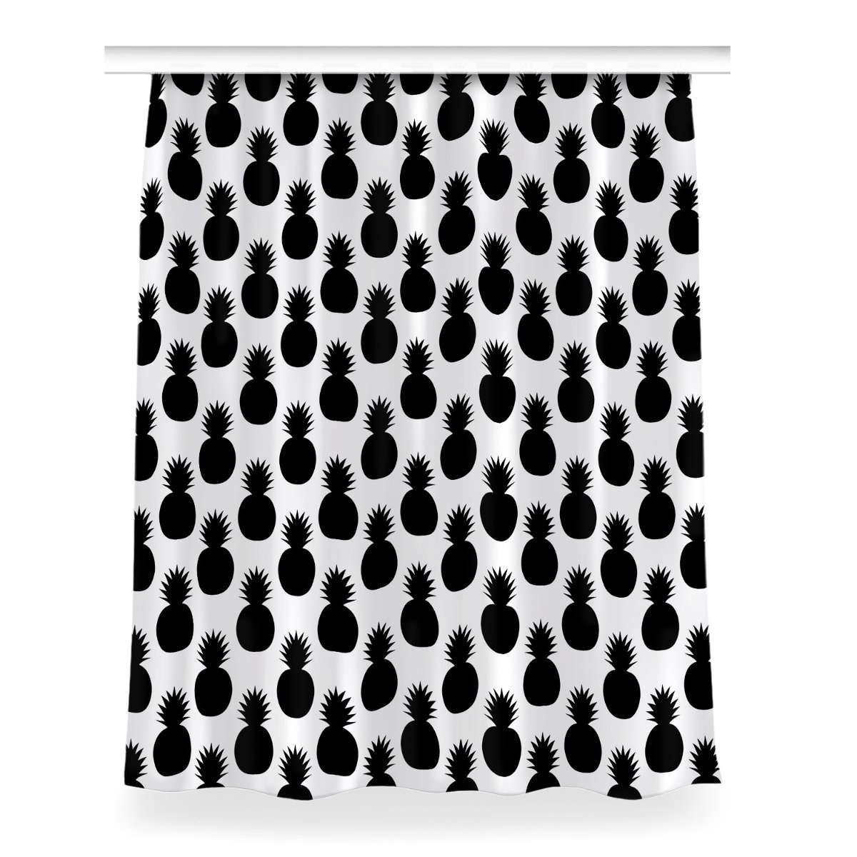 Zasłona przelotki Czarne ananasy dekor 150x200 cm, Fabricsy