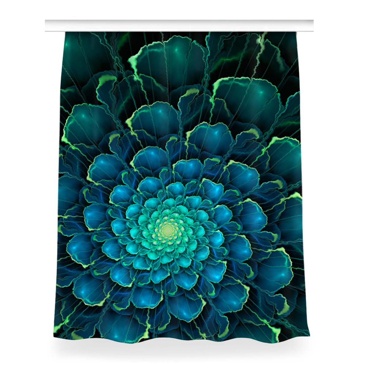 Zasłona klasyczna z grafiką 150x200 Zielony kwiat, Fabricsy