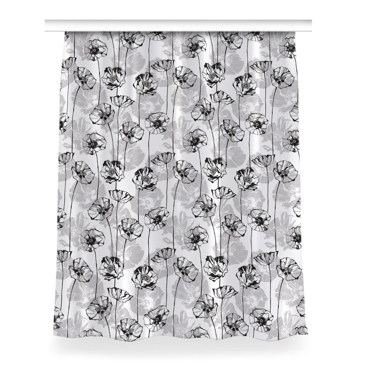 Zasłona z nadrukiem gotowa 150x200 Kwiaty Glamour, Fabricsy
