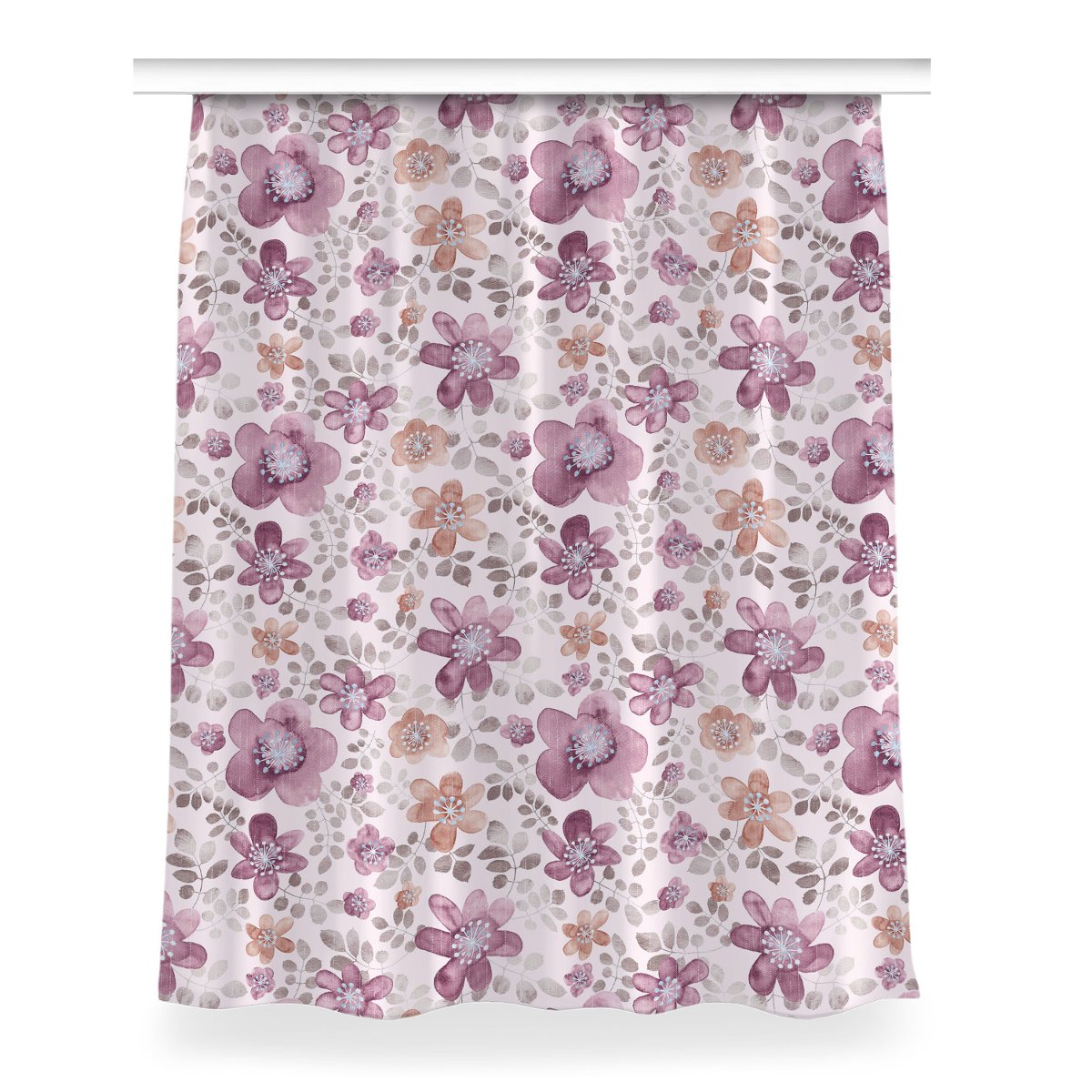 Zasłona na taśmę do sypialni 150x200 Różowe kwiaty, Fabricsy