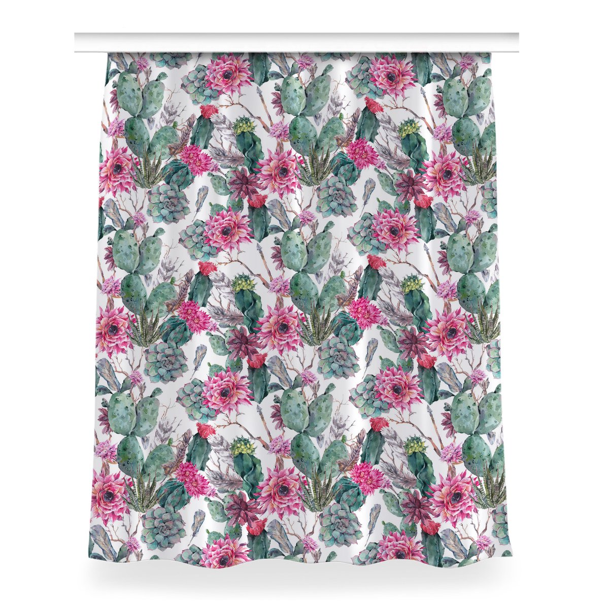 Zasłona gotowa do sypialni wzór 150x200 Sukulenty, Fabricsy