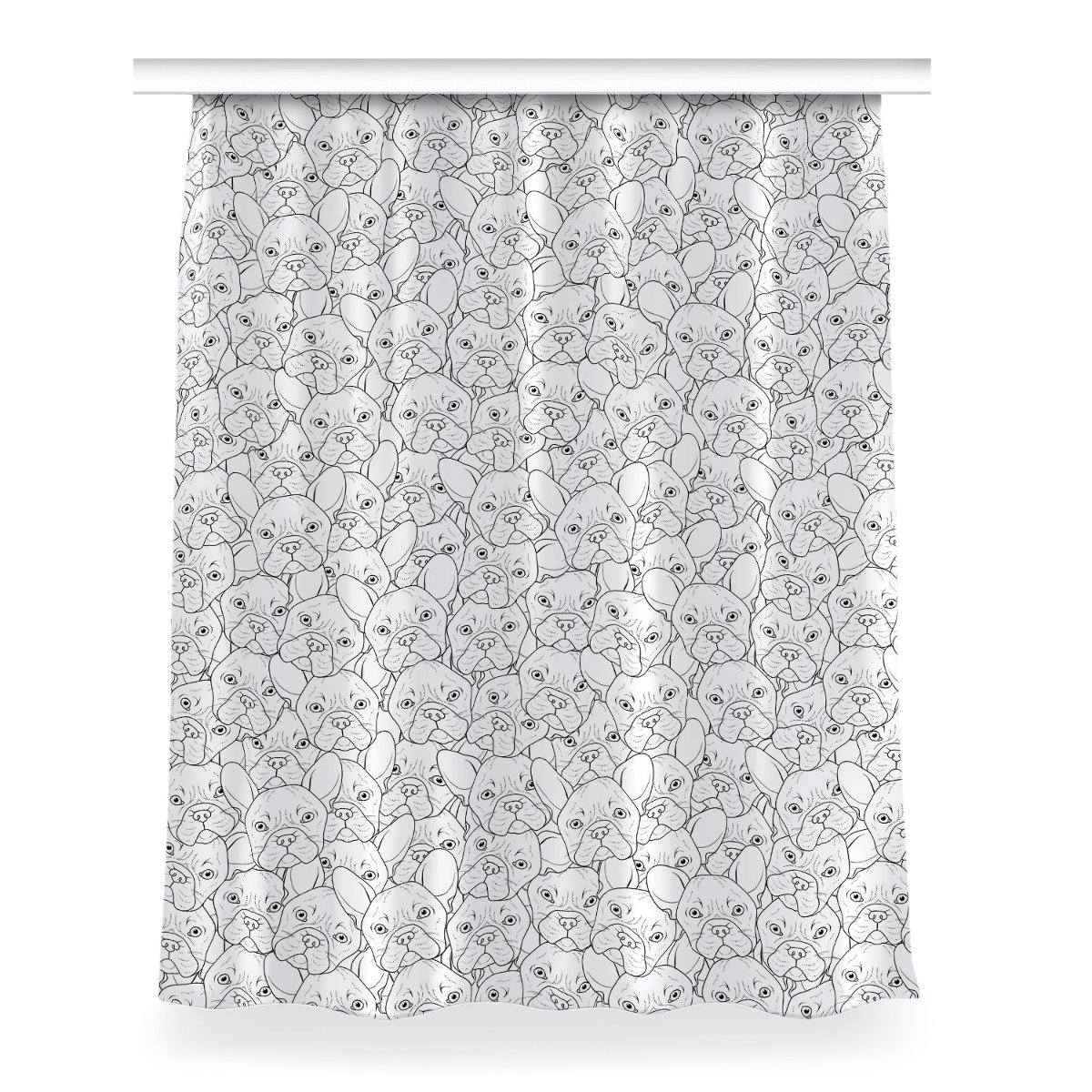 Zasłona gotowa do salonu wzór 150x200 Pies Buldog, Fabricsy