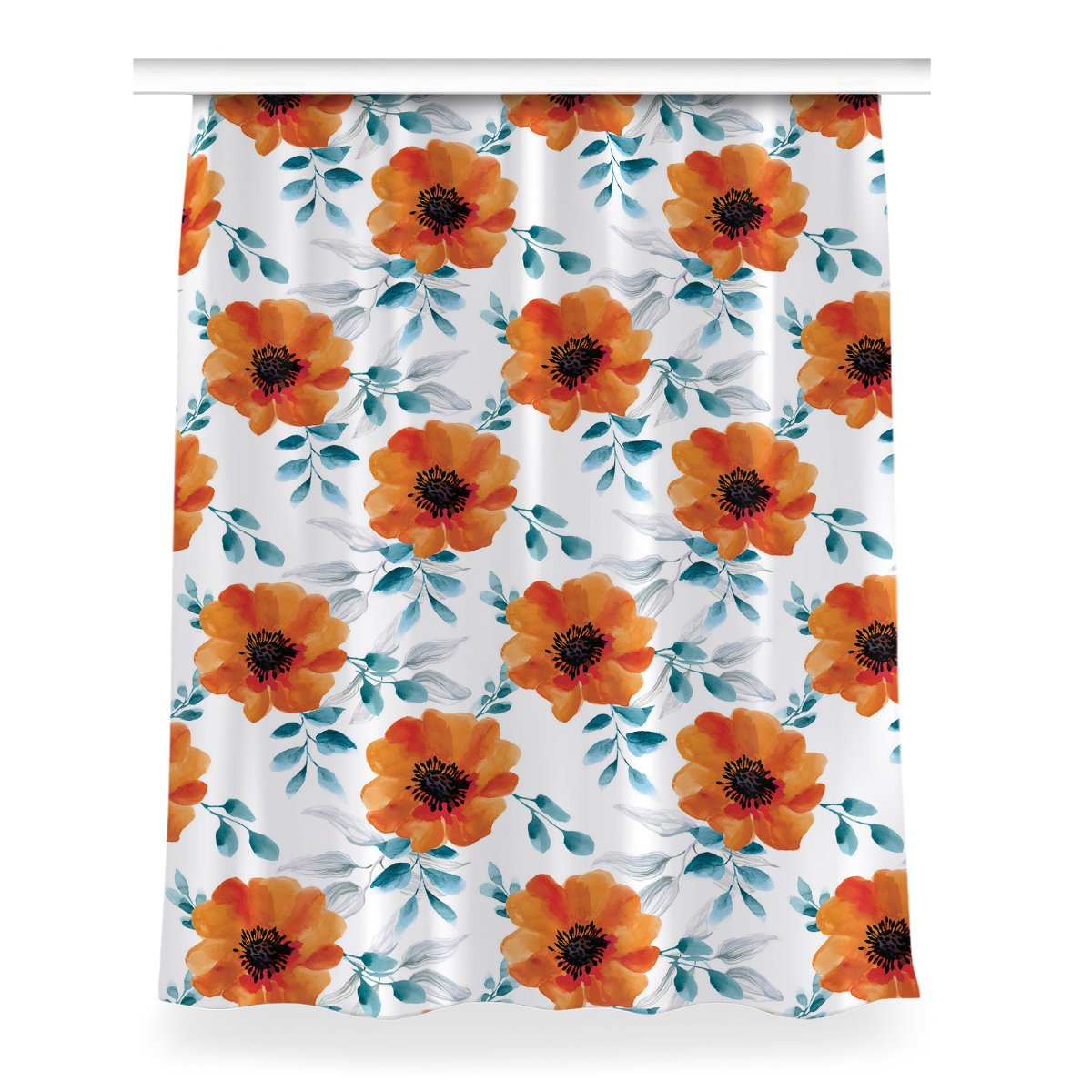 Zasłona do pokoju wzór 150x200 Pomarańczowy kwiat, Fabricsy