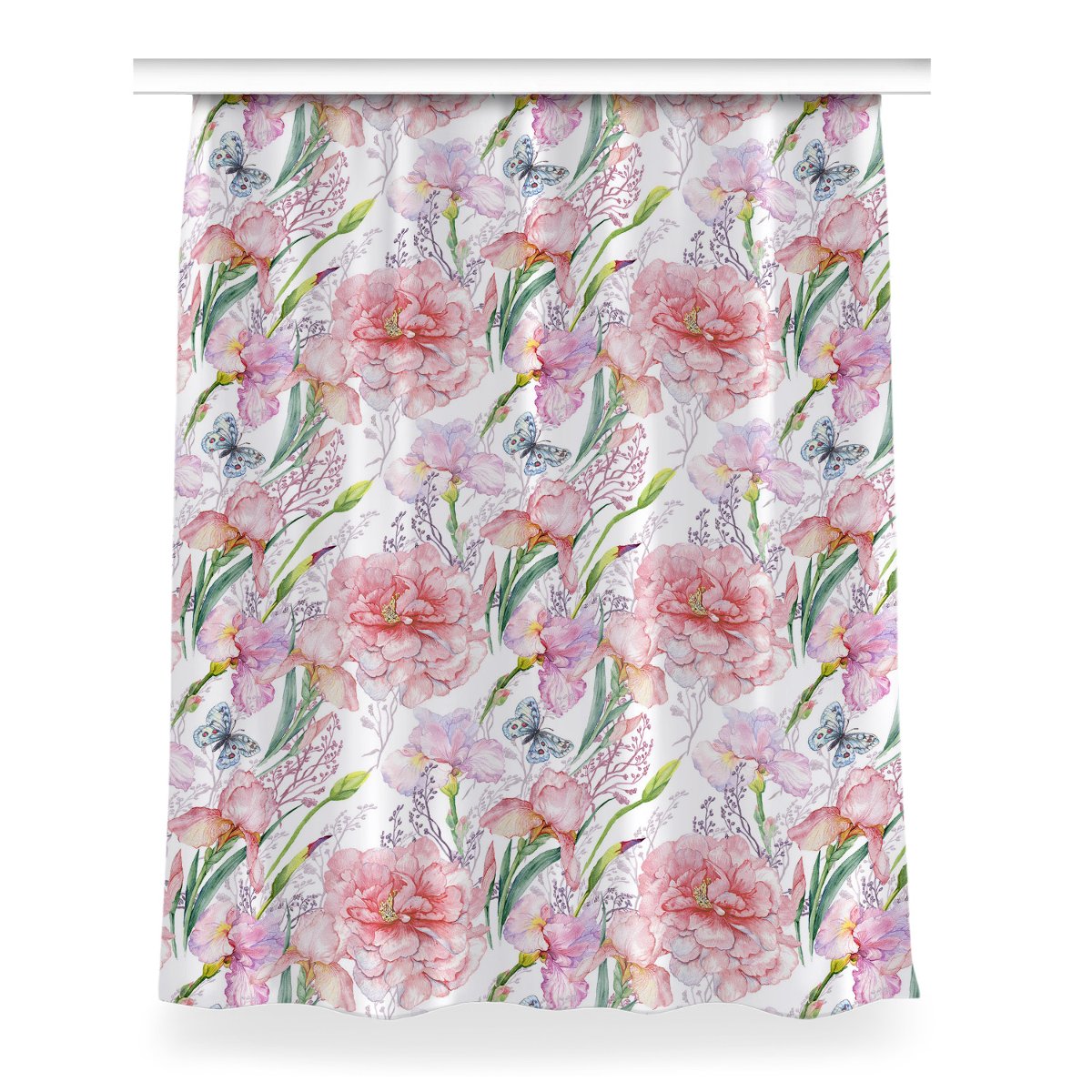 Zasłona z grafiką kolory 150x200 cm Kwiaty Piwonie, Fabricsy