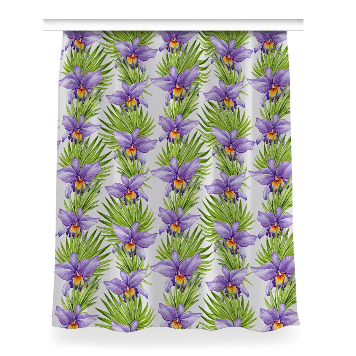 Zasłona z grafiką gotowa 150x200 Fioletowe kwiatki, Fabricsy