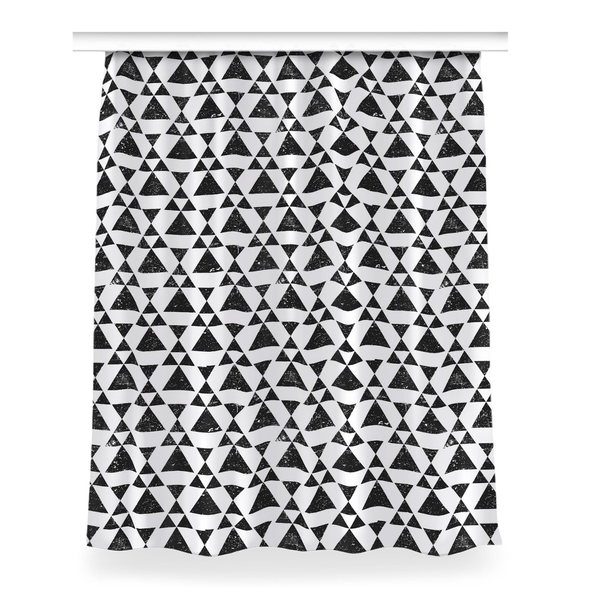 Zasłona gotowa wzór 150x200 Czarno białe trójkąty, Fabricsy
