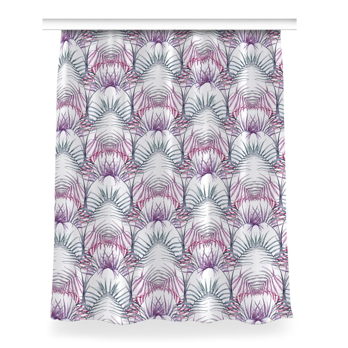 Zasłona klasyczna z grafiką 150x200 Różowe liście, Fabricsy