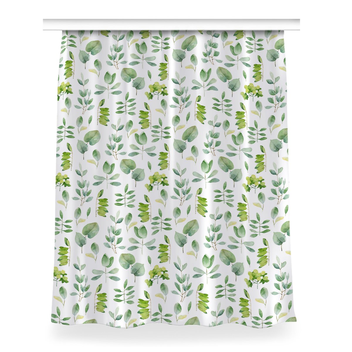 Zasłona z nadrukiem gotowa 150x200 Liście zielone, Fabricsy