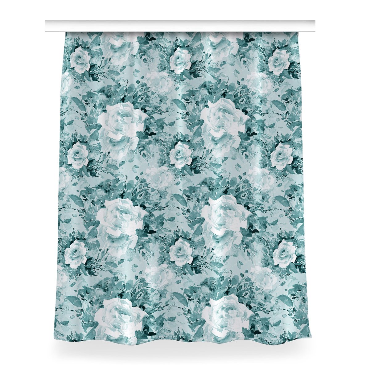 Zasłona z grafiką kolory 150x200 Kwiaty niebieskie, Fabricsy