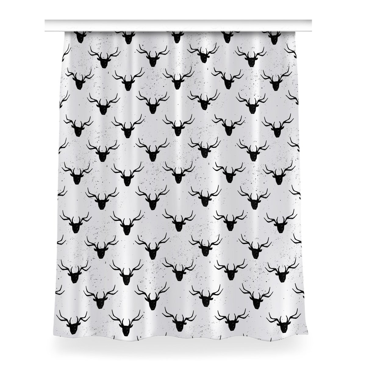 Zasłona gotowa dekor 150x200 Czarne jelenie wzór, Fabricsy
