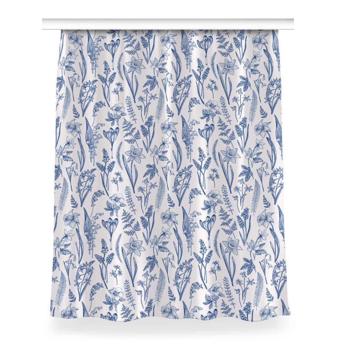 Zasłona klasyczna z grafiką 150x200 Leśne kwiaty, Fabricsy