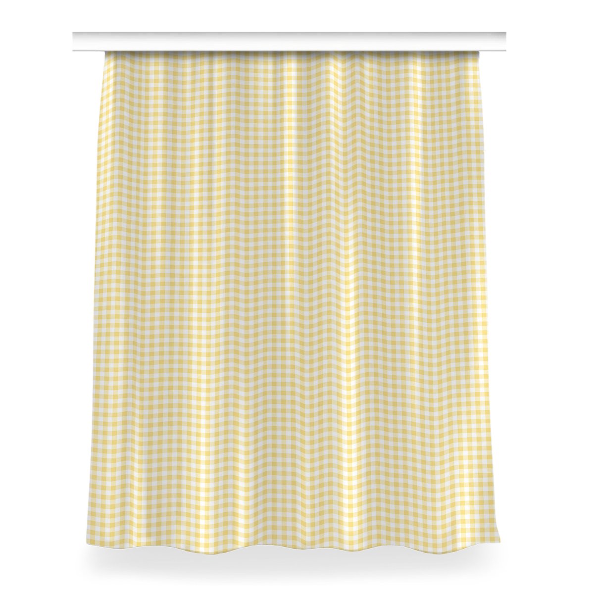 Zasłona z grafiką kolory wzór 150x200 Żółta krata, Fabricsy