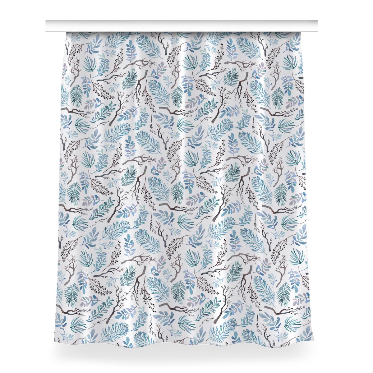 Zasłona z grafiką gotowa 150x200 Liście i gałęzie, Fabricsy