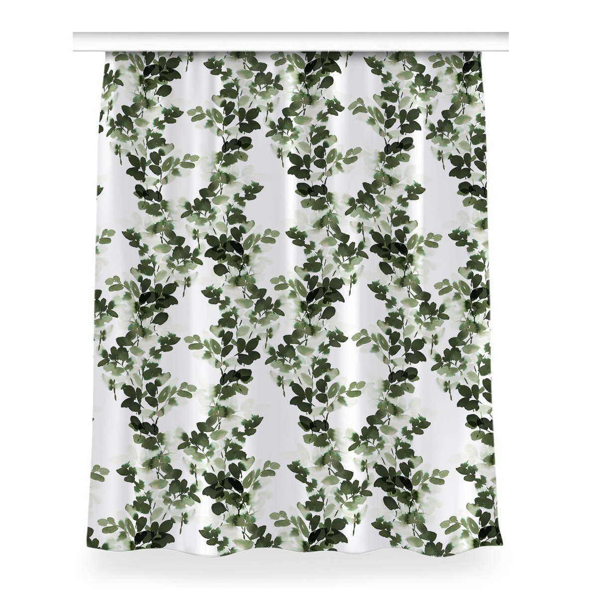 Zasłona z nadrukiem gotowa 150x200 Zielone liście, Fabricsy