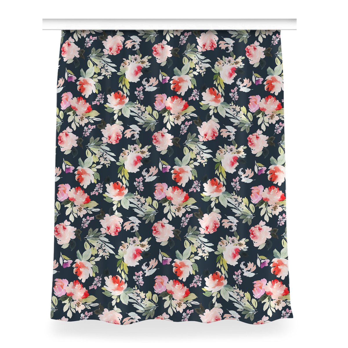 Zasłona z grafiką kolory 150x200 Malowane kwiaty, Fabricsy