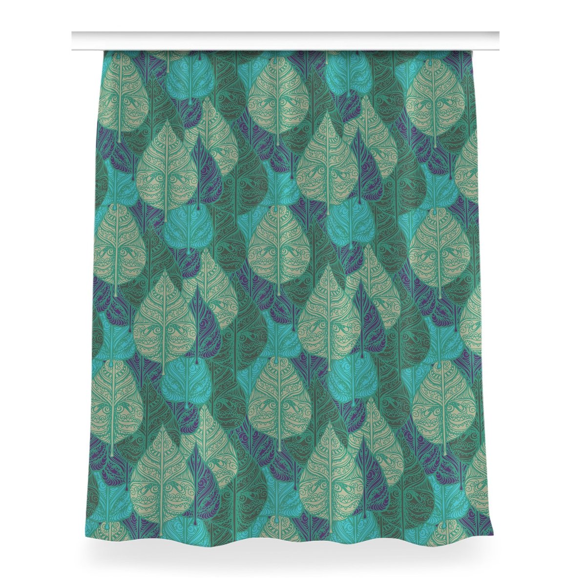 Zasłona z grafiką gotowa do salonu 150x200 Liście, Fabricsy