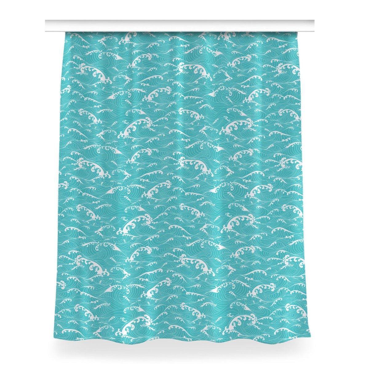 Zasłona klasyczna z grafiką do pokoju 150x200 Fale, Fabricsy