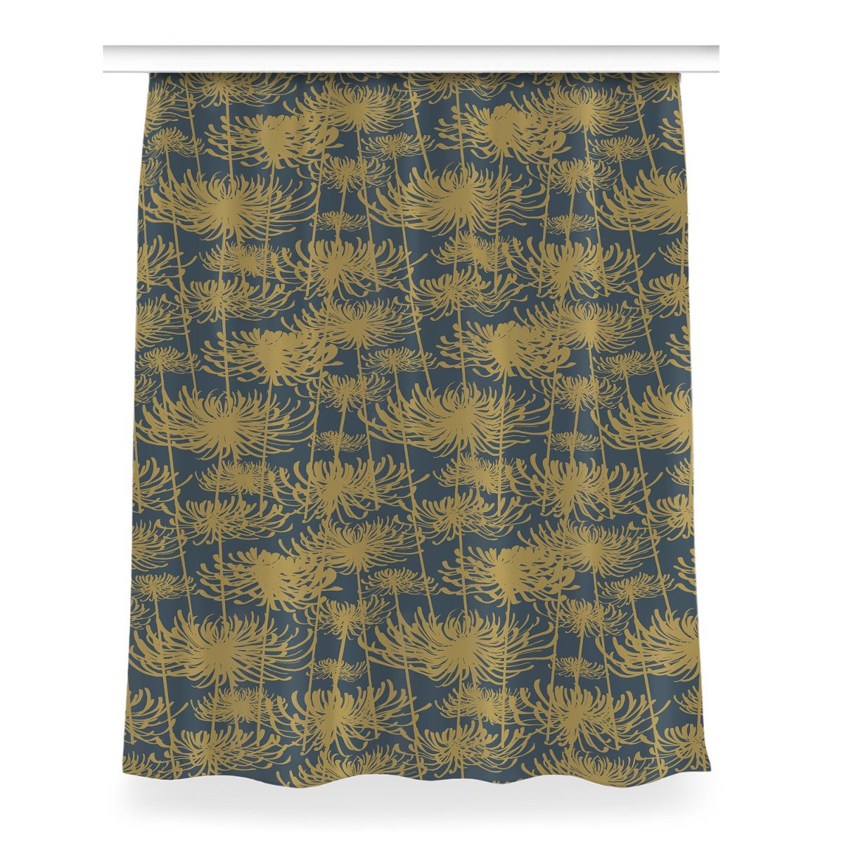 Zasłona z grafiką kolory wzór 150x200 Kwiaty złote, Fabricsy