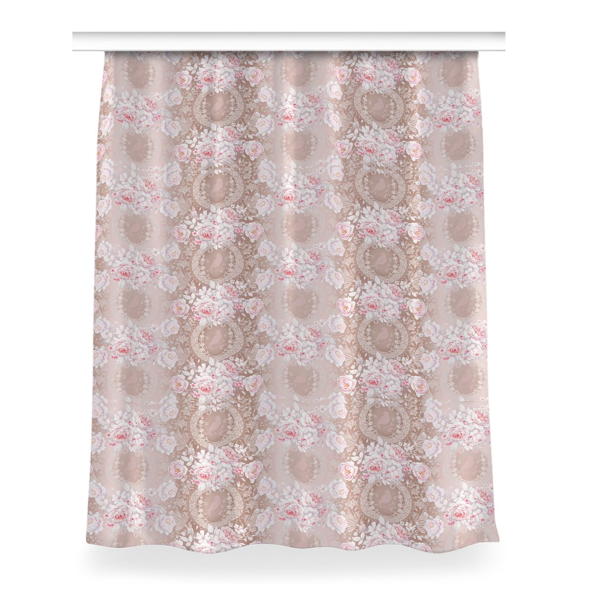 Zasłona gotowa dekor do salonu 150x200 Białe róże, Fabricsy