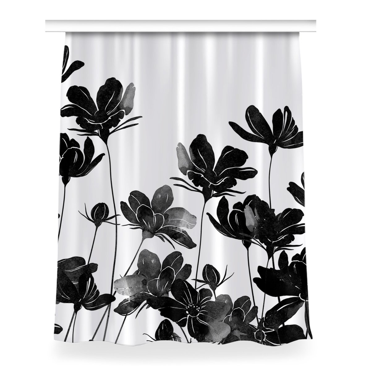 Zasłona gotowa wzór do pokoju 150x200 Czarna łąka, Fabricsy