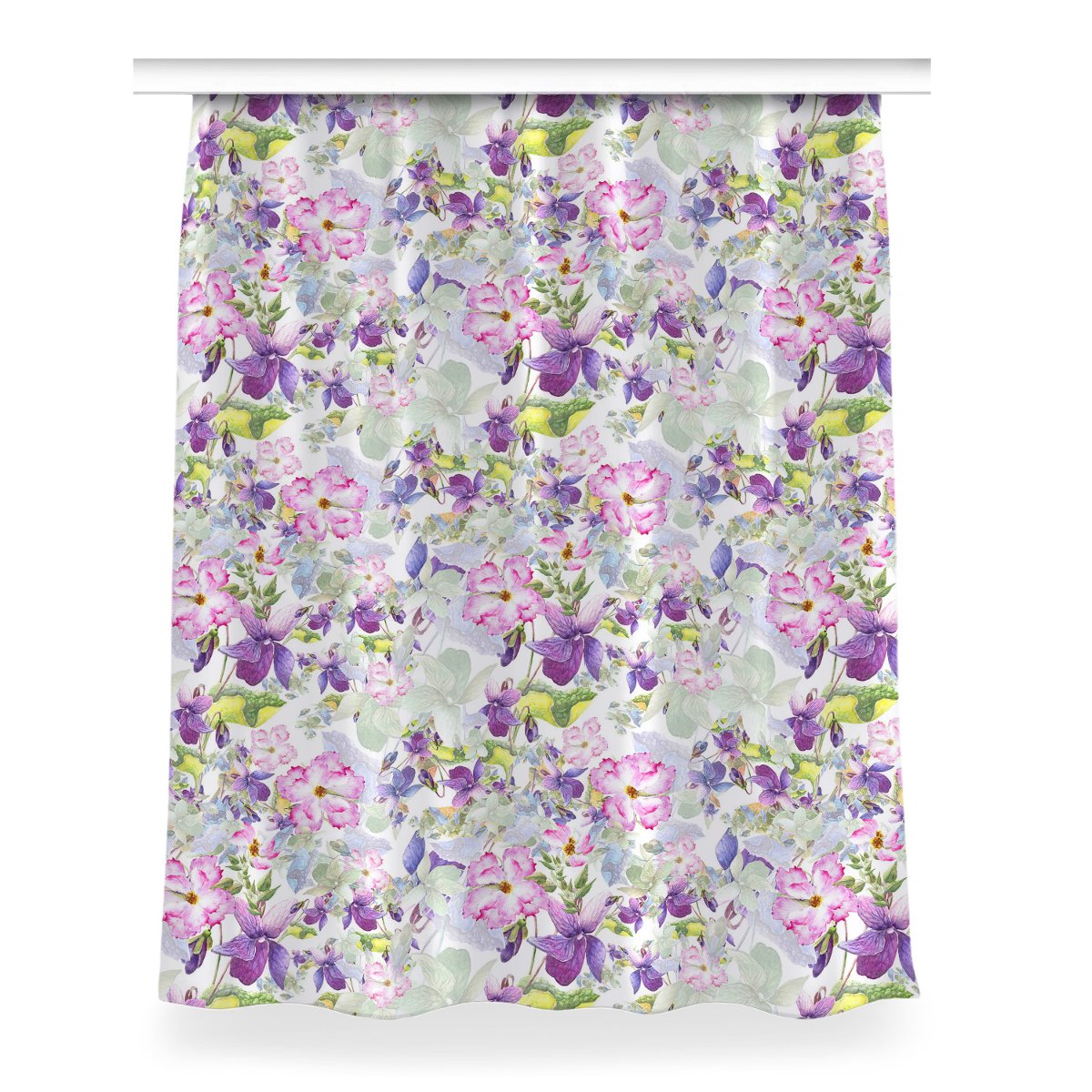 Zasłona na taśmę wzór 150x200 cm Fioletowe kwiaty, Fabricsy