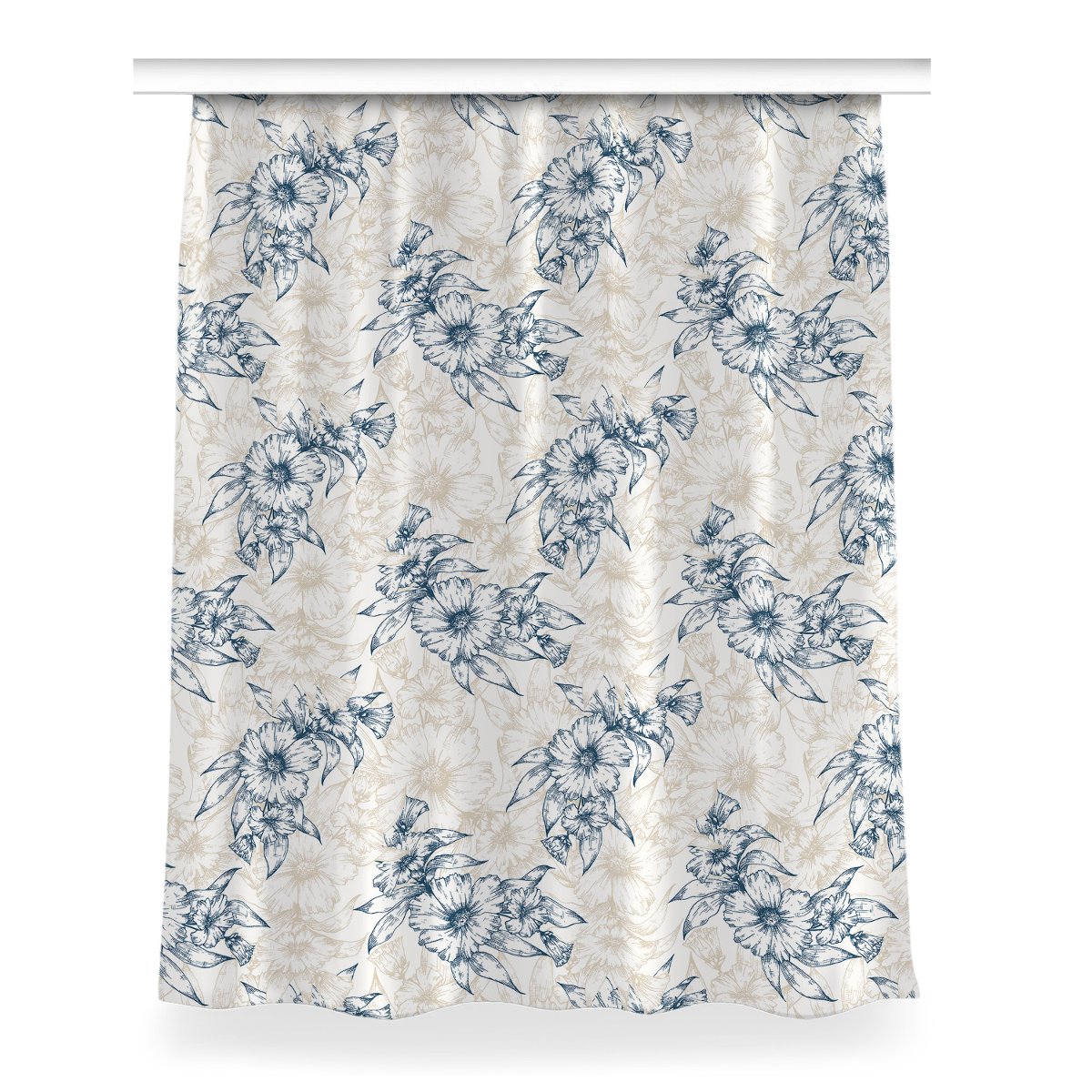 Zasłona z grafiką kolory 150x200 Kwiatowa sztuka, Fabricsy