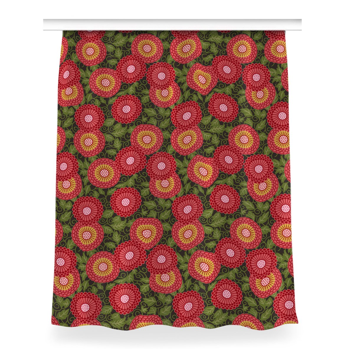 Zasłona na taśmę dekor 150x200 Geometryczne kwiaty, Fabricsy