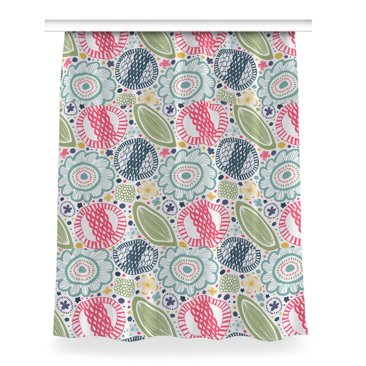 Zasłona z grafiką kolory 150x200 Kolorowe kwiaty, Fabricsy