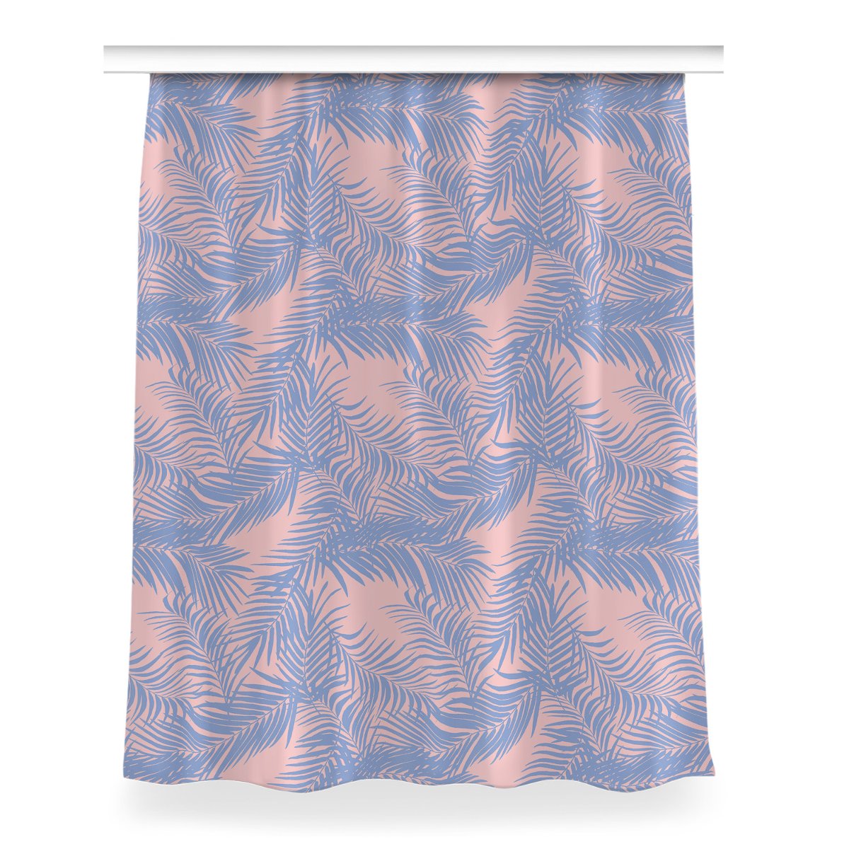 Zasłona gotowa do salonu 150x200 Niebieskie liście, Fabricsy