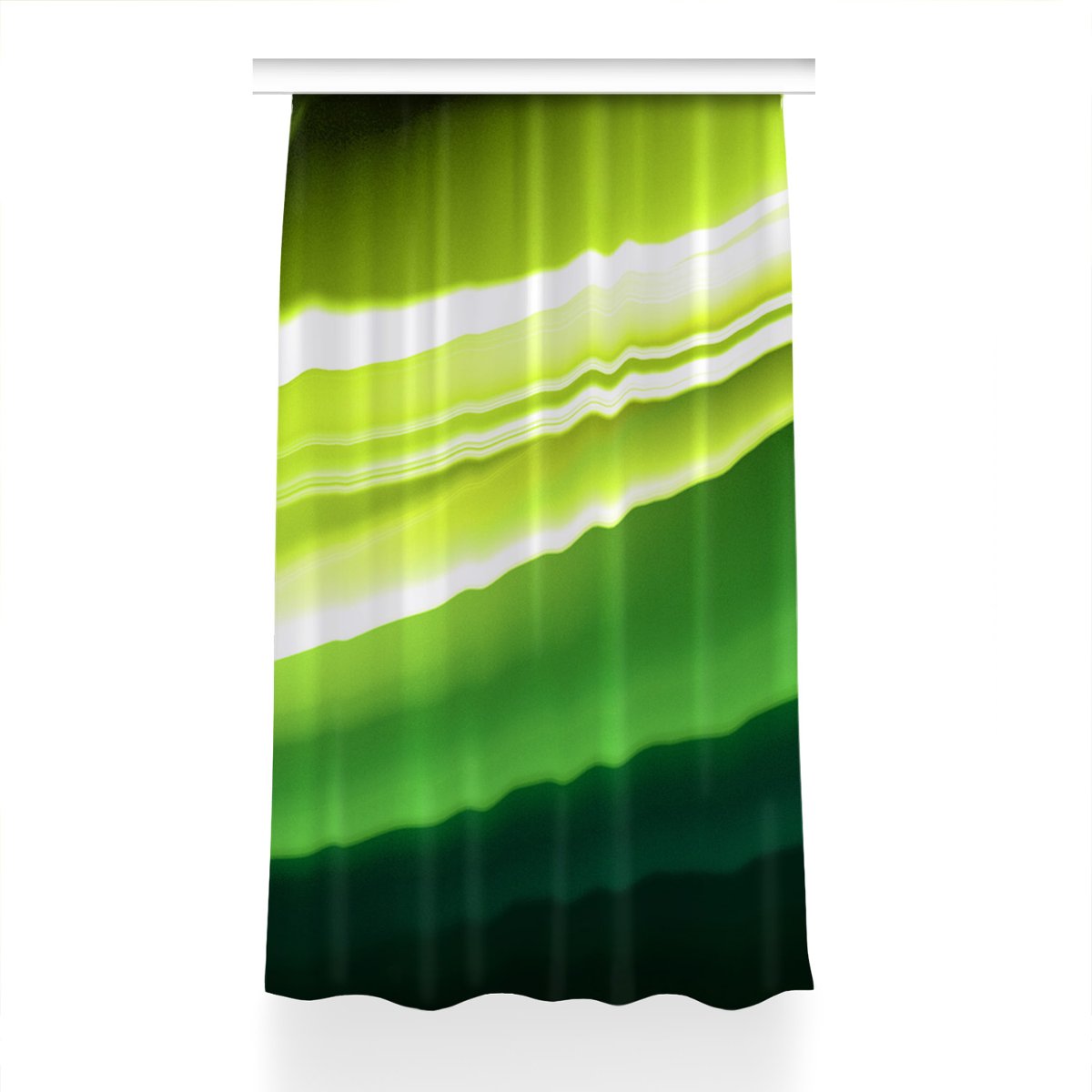 Zasłona gotowa Abstrakcja zielona wzór 150x230 cm, Fabricsy