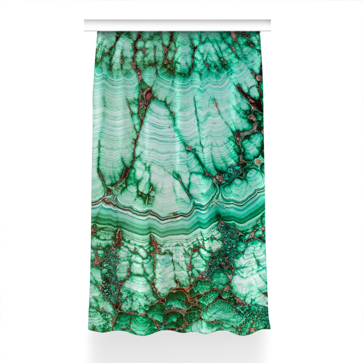 Zasłona z grafiką gotowa Marmur turkus 150x230 cm, Fabricsy