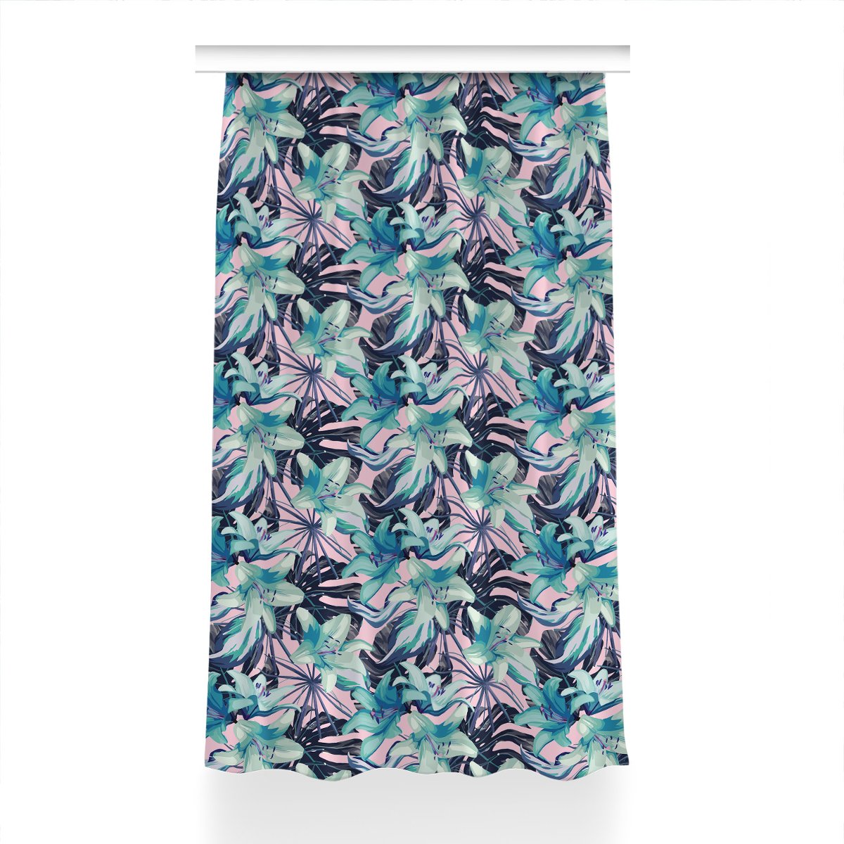 Zasłona przelotki Malowane lilie dekor 150x230 cm, Fabricsy