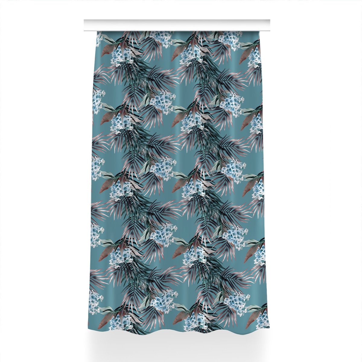 Zasłona z grafiką gotowa Obraz liście wzór 150x230, Fabricsy