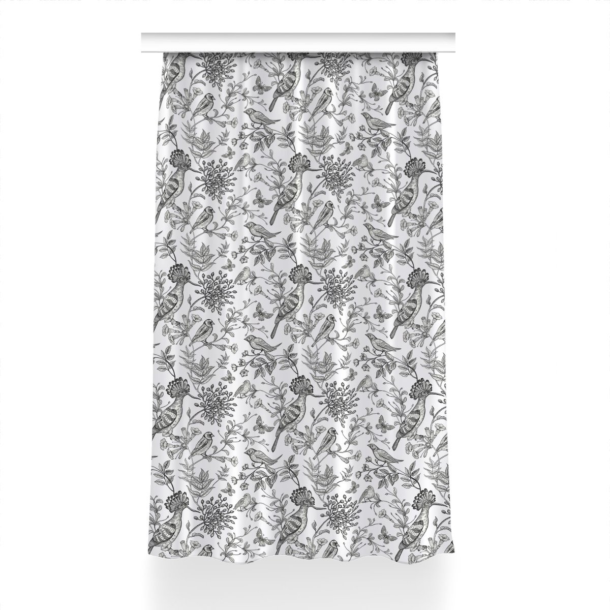 Zasłona przelotki Szkicowane ptaki dekor 150x230, Fabricsy