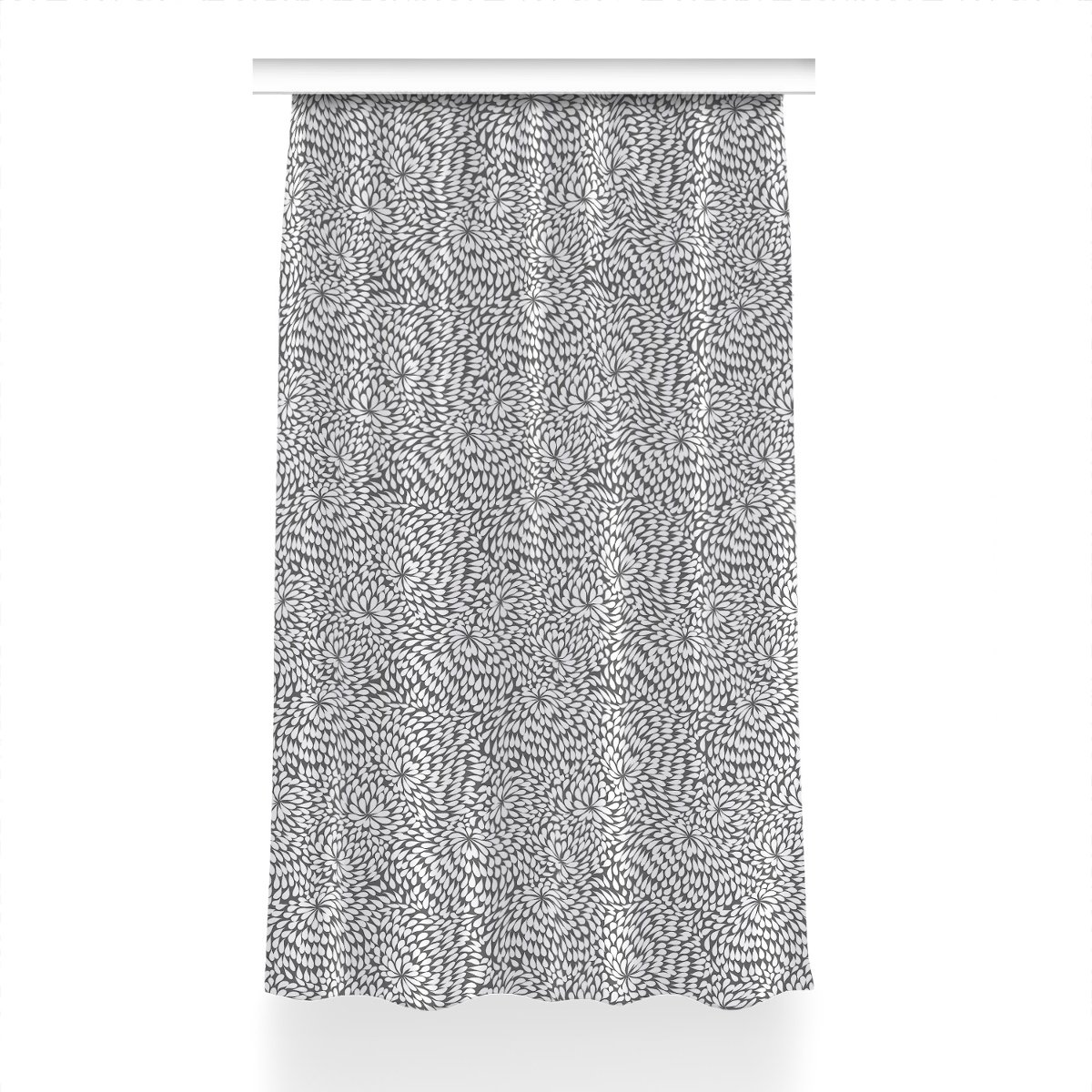 Zasłona przelotki Czarny kwiat do pokoju 150x230, Fabricsy