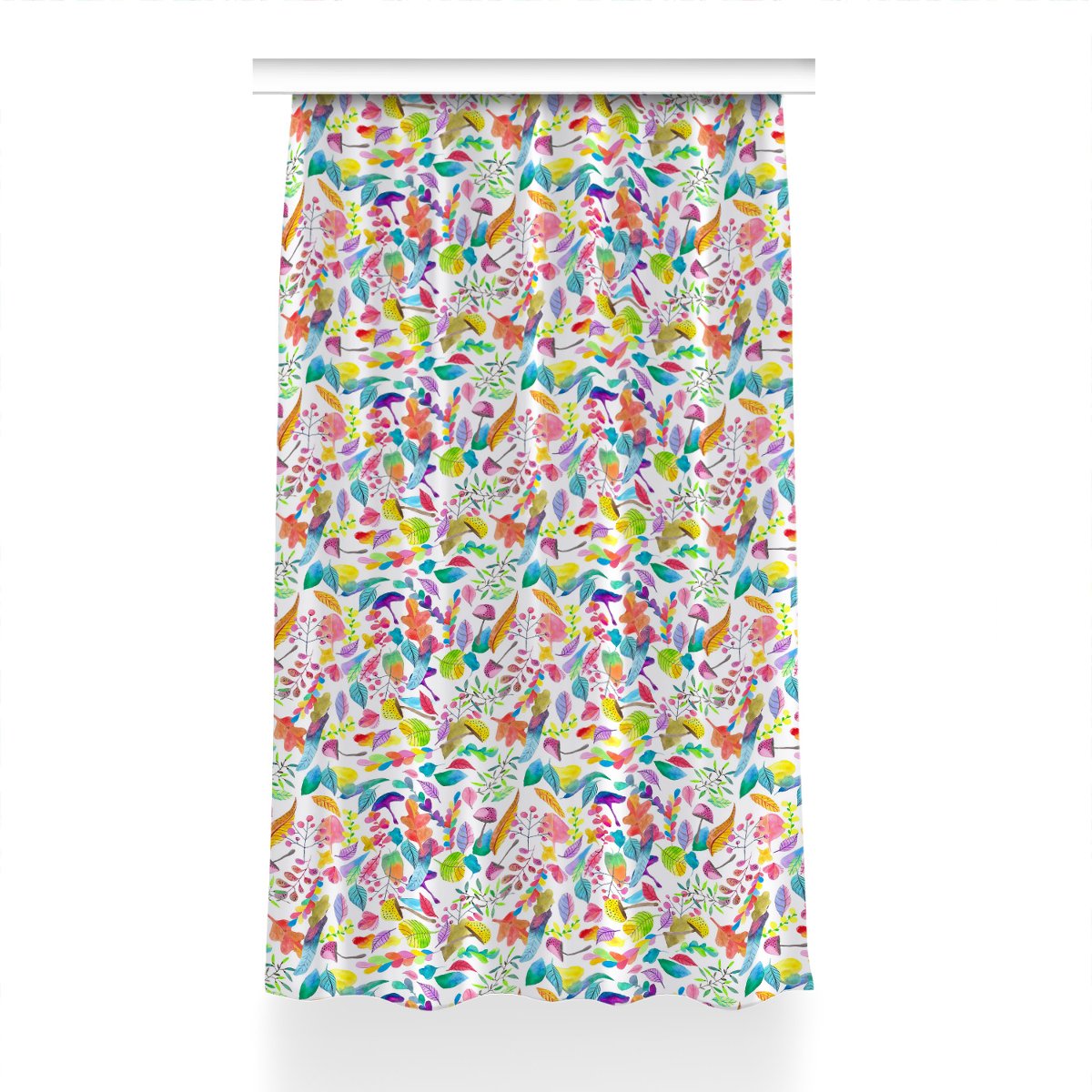 Zasłona z grafiką gotowa Grzyby do pokoju 150x230, Fabricsy