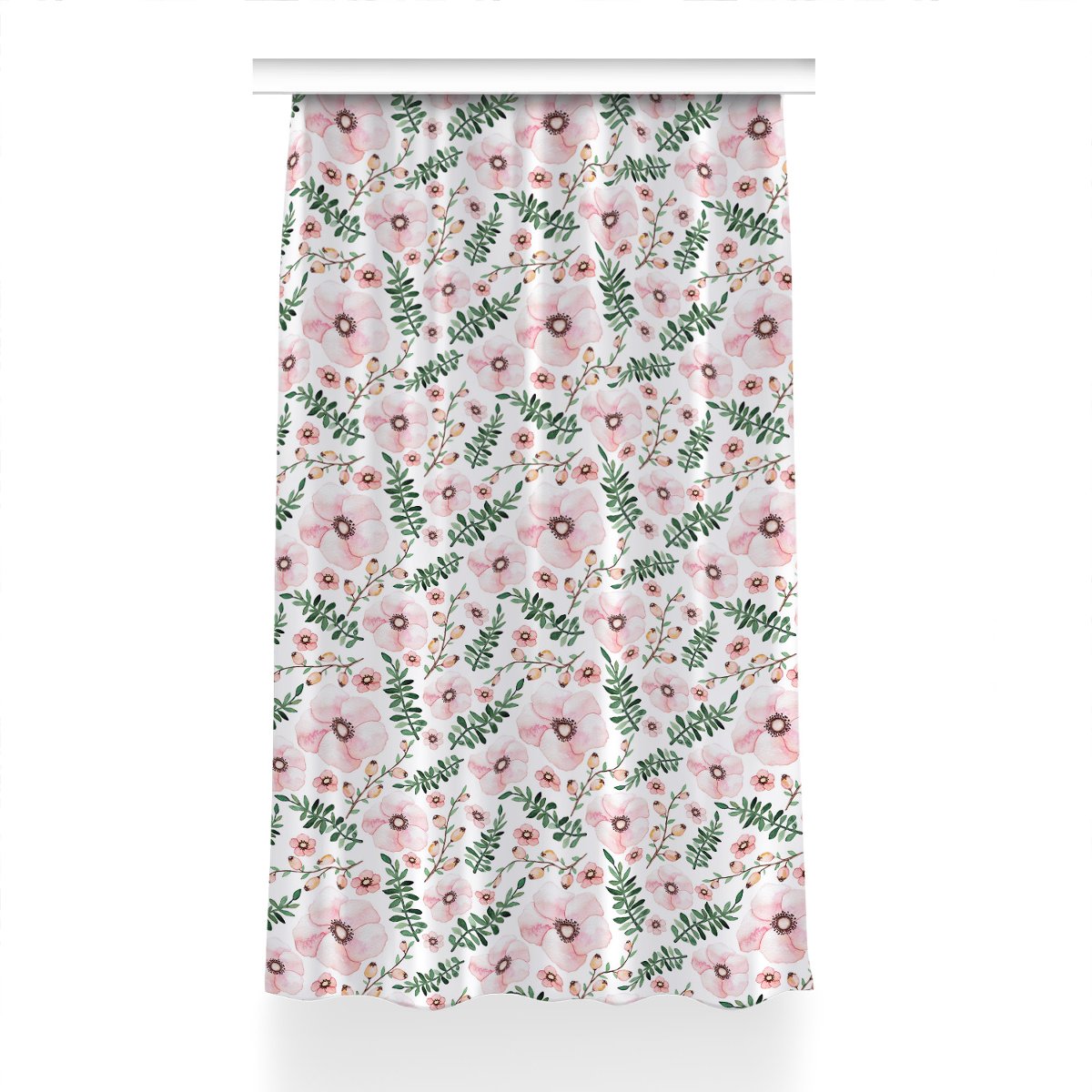 Zasłona gotowa do sypialni Kwiatki wzór 150x230 cm, Fabricsy