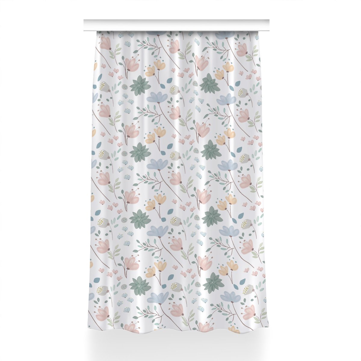 Zasłona z grafiką gotowa Kwiaty wiosenne 150x230, Fabricsy