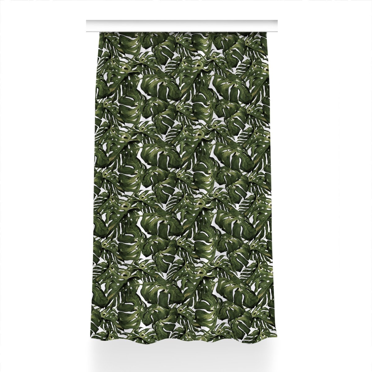 Zasłona z grafiką kolory Liść Monstera 150x230 cm, Fabricsy