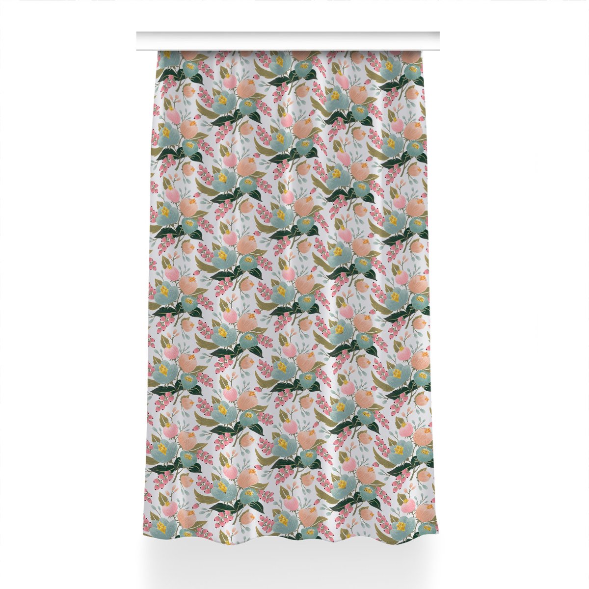 Zasłona gotowa Malowane kwiaty do pokoju 150x230, Fabricsy