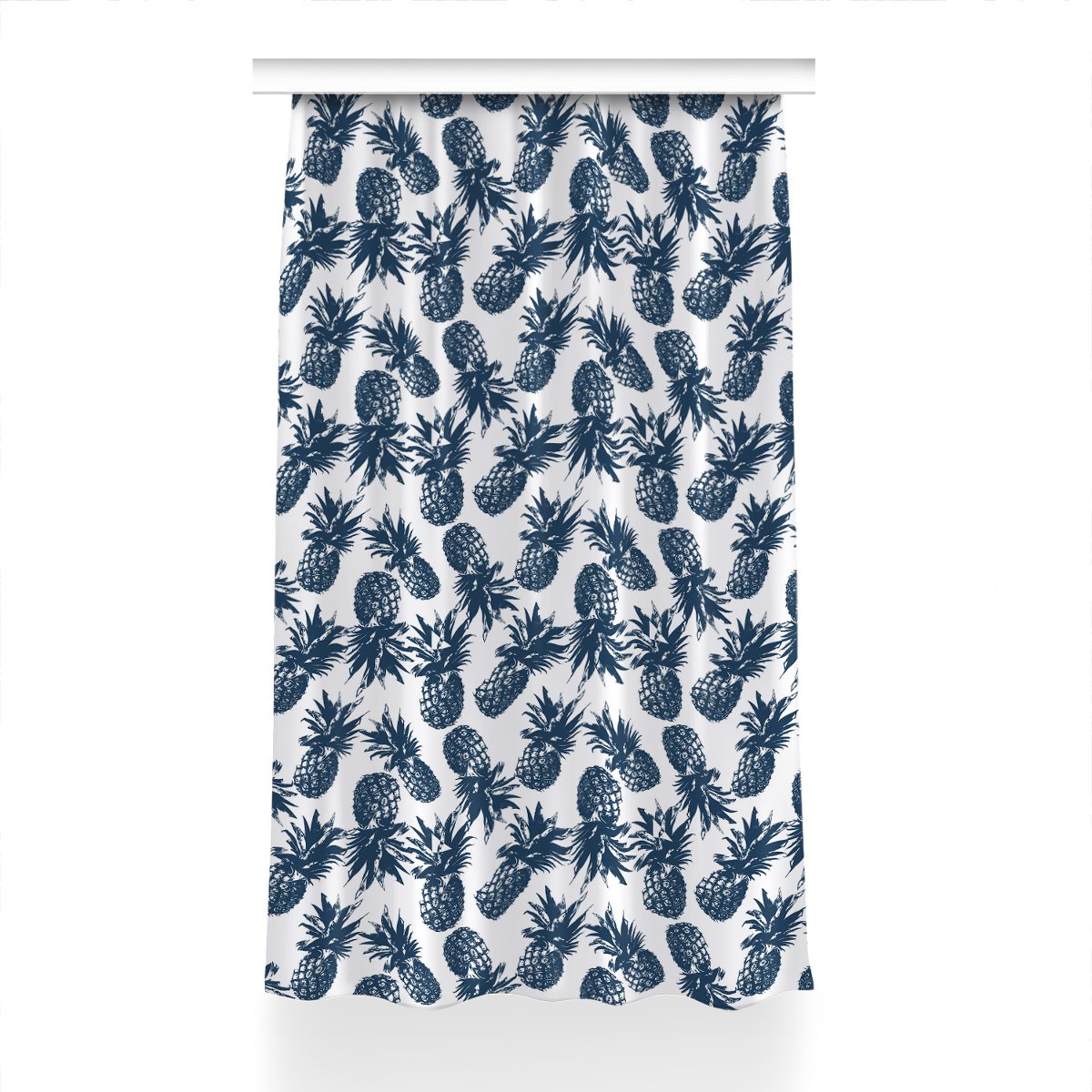 Zasłona przelotki Szare ananasy do salonu 150x230, Fabricsy