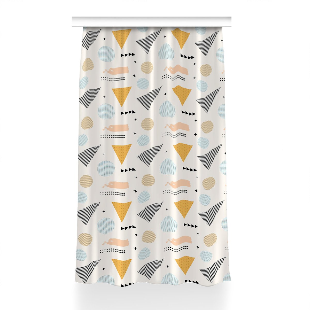 Zasłona przelotki Kolorowe kształty wzór 150x230, Fabricsy