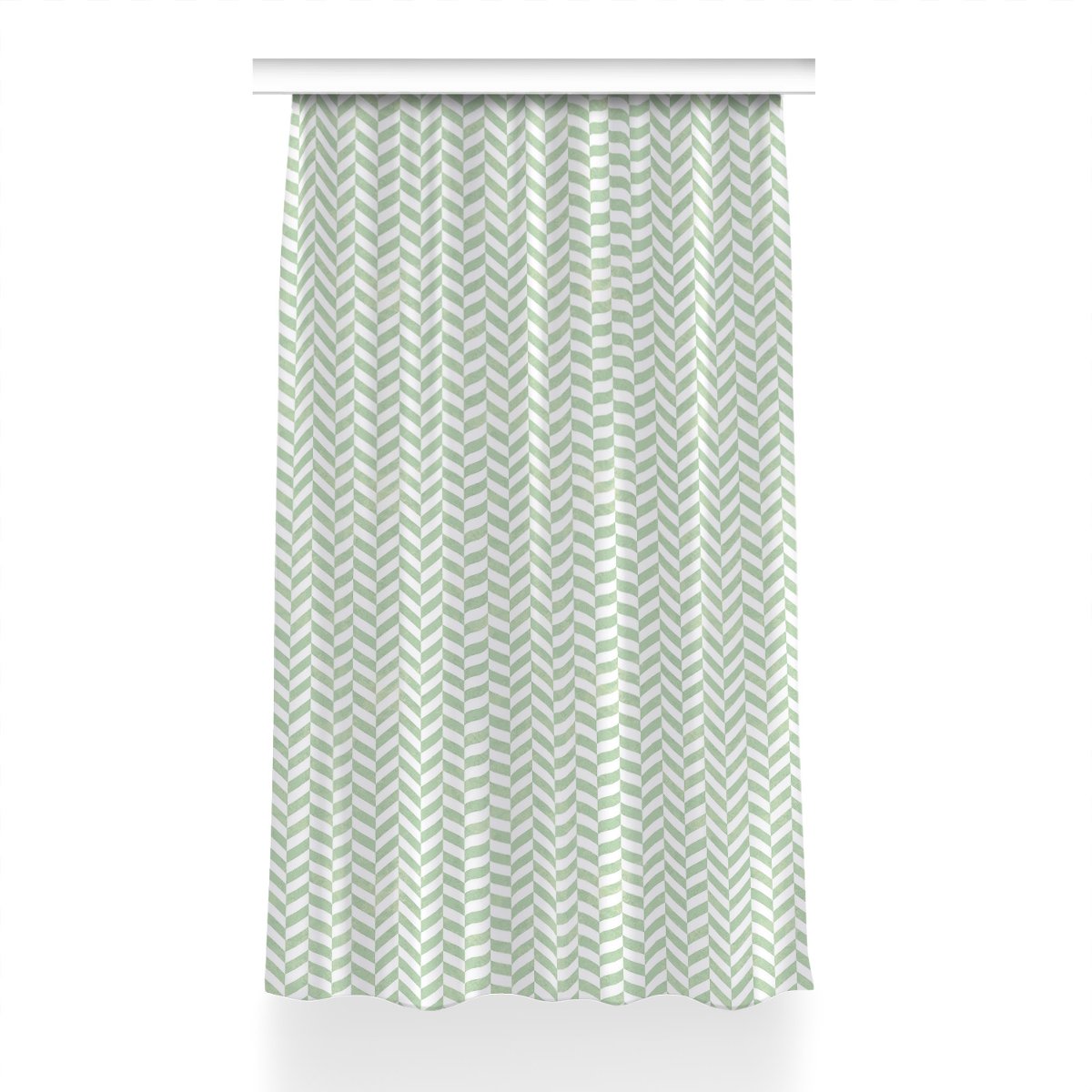 Zasłona z grafiką gotowa Wzór w jodełkę 150x230 cm, Fabricsy