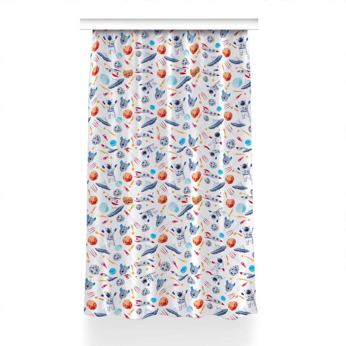 Zasłona przelotki wzór Astronauta dekor 150x230 cm, Fabricsy