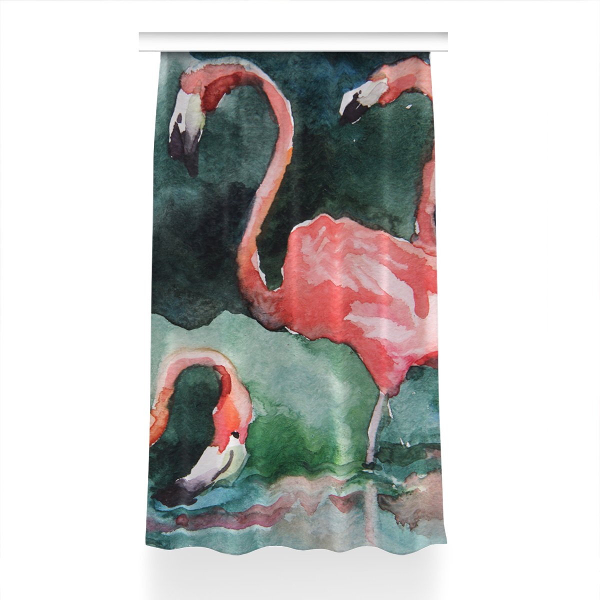 Zasłona przelotki Malowane flamingi wzór 150x230, Fabricsy