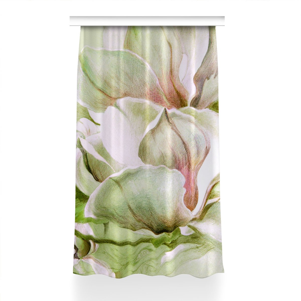 Zasłona gotowa Kwiaty magnolii do sypialni 150x230, Fabricsy
