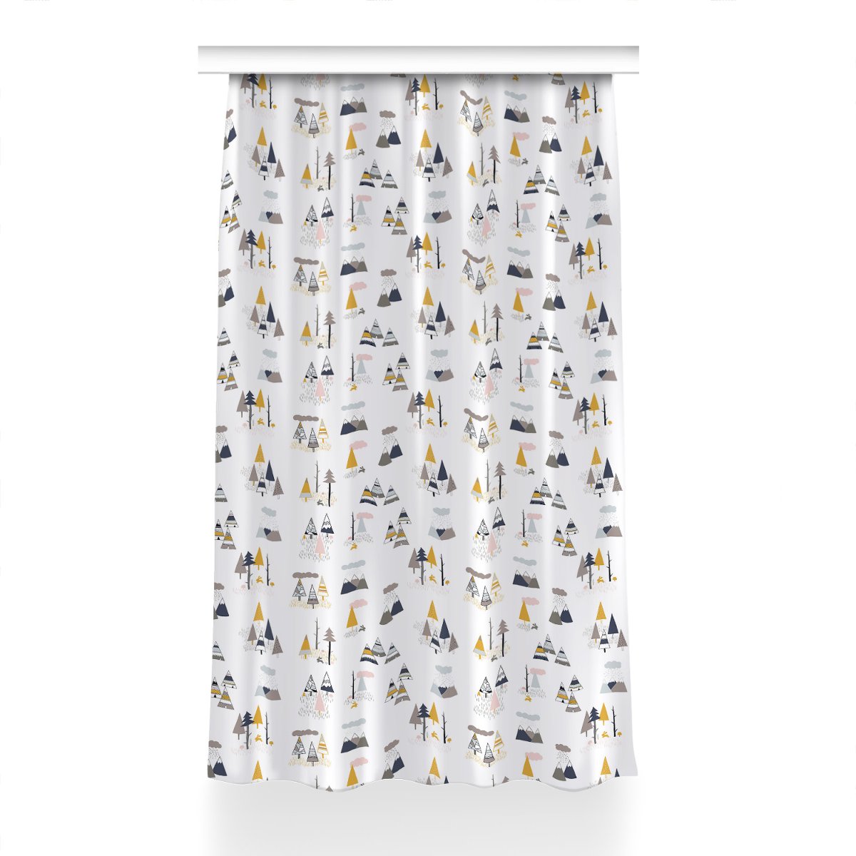 Zasłona przelotki Rysowane drzewa dekor 150x230 cm, Fabricsy