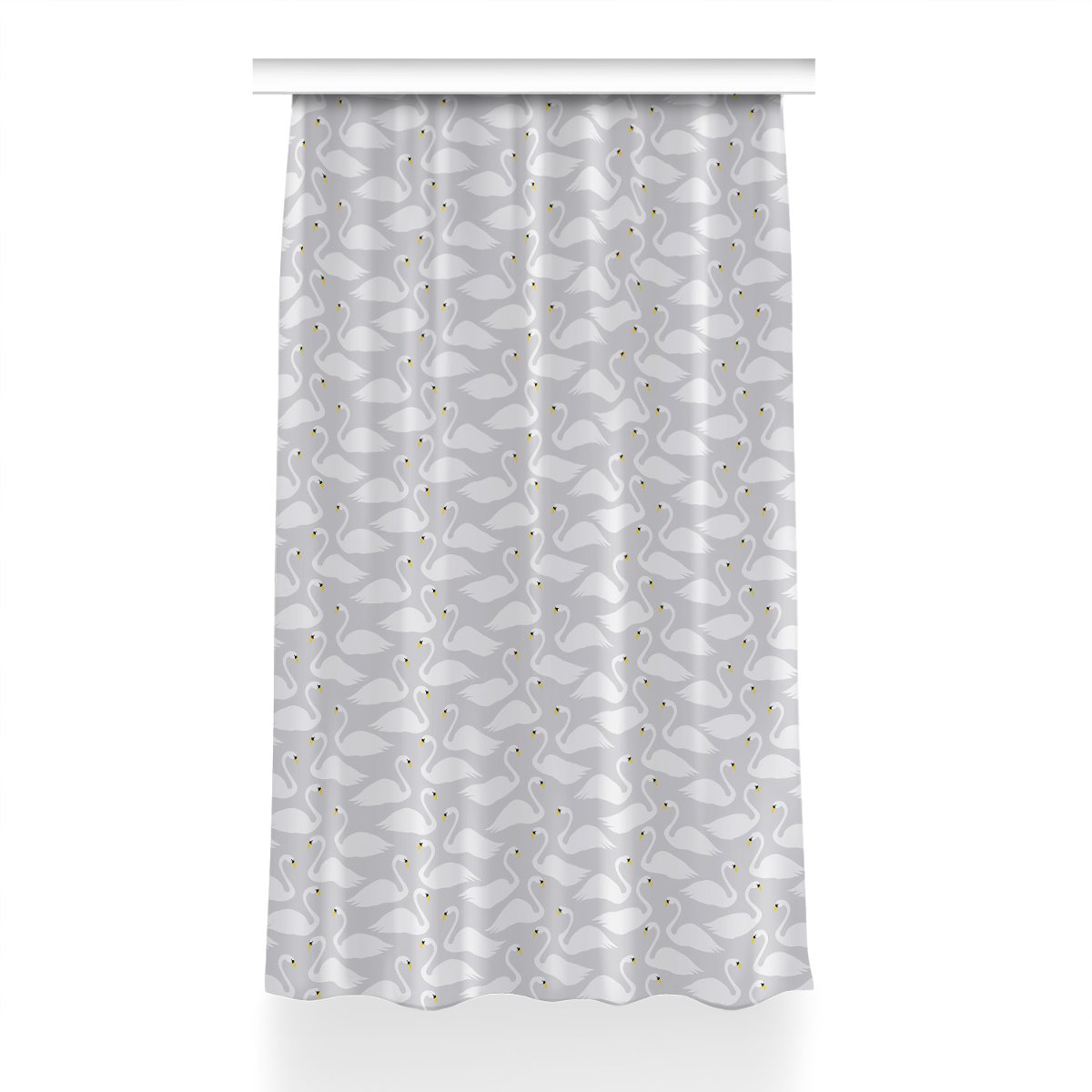 Zasłona z nadrukiem gotowa Łabędzie białe 150x230, Fabricsy